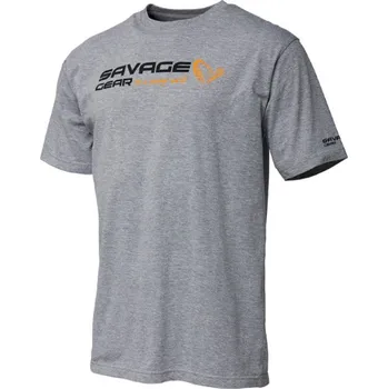 Rybářské oblečení Tričko Savage Gear Signature Logo T-Shirt Grey Velikost M