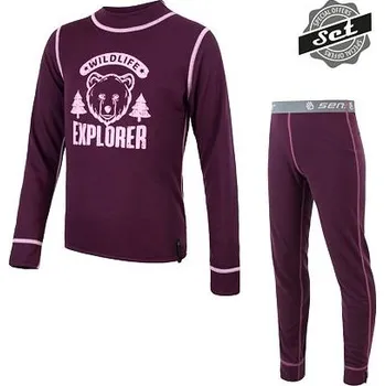 SENSOR DOUBLE FACE SET WILD dětský triko dl.rukáv + spodky fialová Velikost: 120