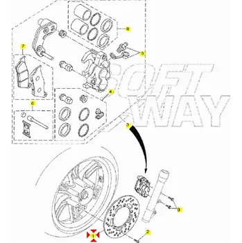 Brzda pro motocykl Yamaha Brzdový kotouč ø 270 5B2F582T0000