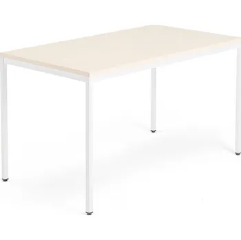 Psací stůl Psací stůl QBUS, 4 nohy, 1400x800 mm, bílý rám, bříza