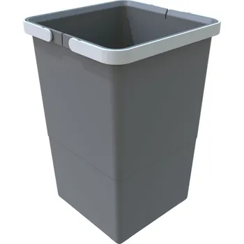 Odpadkový koš Plastový koš Elletipi s rukojeťmi Cover MEDIUM, 12 L, šedý, 34 x 22,5 x 22,5 cm