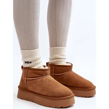 Dámská zimní obuv Módní semišové nízké sněhule Nucca Barva: Béžová, Velikost: 40