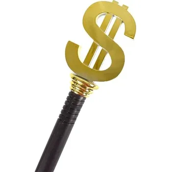 Karnevalový doplněk Funny Fashion Hůlka dolar 77 cm