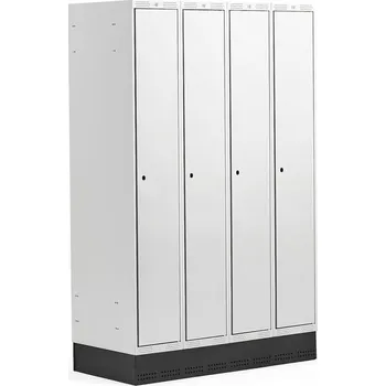 Šatní skříň Šatní skříňka CLASSIC, se soklem, 4 sekce, 1890x1200x550 mm, šedé dveře
