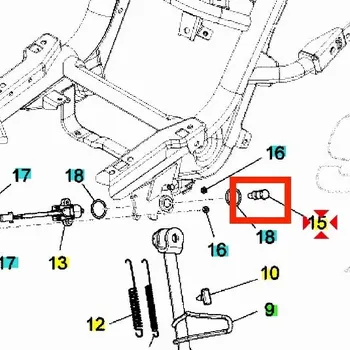 Rám pro motocykl Piaggio Stojan boční - šroub 667162