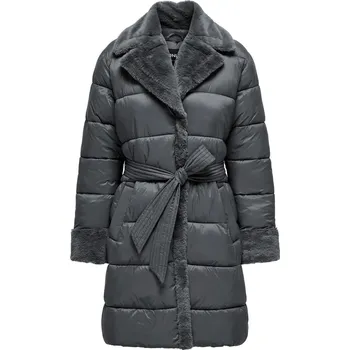 ONLY ŠEDÁ ZIMNÍ BUNDA S PÁSKEM L