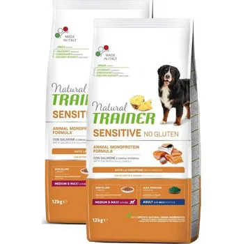 Krmivo pro psa Trainer Sensitive No Gluten Adult M/M Fish&Maize 2x12kg