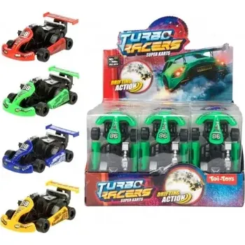 autíčko Teddies auto motokára plast 9cm asst 4 barvy 12ks v boxu