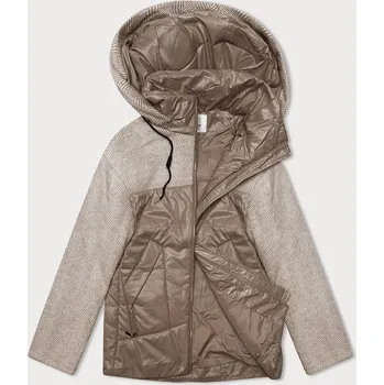 Velbloudí-melanžová volná bunda s odepínací kapucí Vaston (SJ218-036#) odstíny béžové XXL (44)