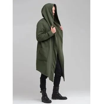 Pánský svetr Pánský dlouhý kardigan s kapucí Velikost: 3XL, Barva (Varianta): Zelená