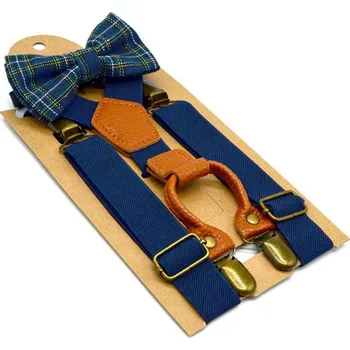 Motýlek Dětský set motýlek a kšandy AM138 Navy