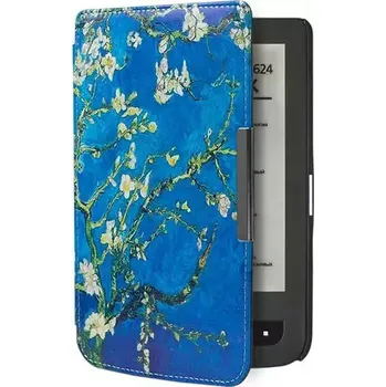 Pouzdro na čtečku elektronické knihy ARMORI TRIMER T039 - pouzdro pro Pocketbook 614 / 615 / 624 / 625 / 626 - motiv Blue Garden + BONUSY