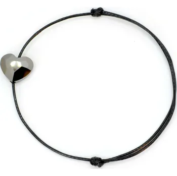 Náramek WUX Náramek srdíčko Silver Night Swarovski VELIKOST NÁRAMKU: Pánská....18cm, BARVA PROVÁZKU: Modrá