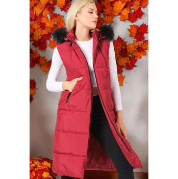 Pánská vesta Z6741 DEWBERRY LADIES' VEST-PLAIN BURGUNDY dewberry fuchsiová 2550093