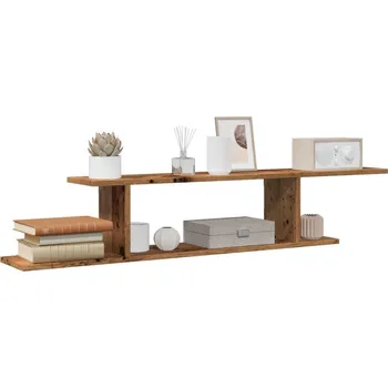 police vidaXL Nástěnná TV police 125x18x23 cm kompozitní dřevo [806991] Barva: Staré dřevo