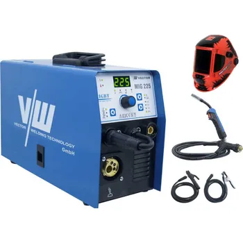 Svářečka VECTOR WELDING VECTOR MIG 225 + hořák + kabely + kukla PANTERMAX 3000