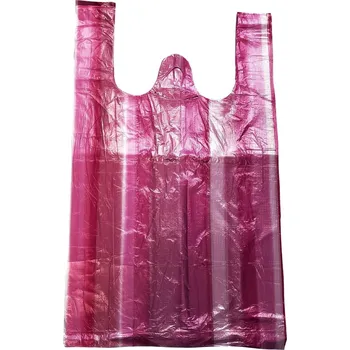 Nákupní taška Taška HDPE 4K, 250+120x450 mm - červenobílá, v bloku