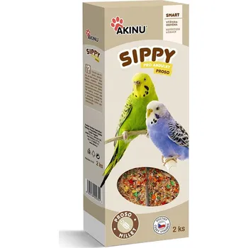 Krmivo pro ptáka AKINU Sippy tyč pro andulky vitamínová/medová 2 ks