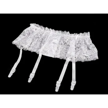 Podvazkový pás Krajkový podvazkový pás - 1 bílá