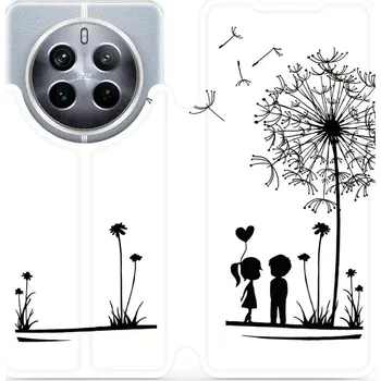 Pouzdro na mobilní telefon Flipové pouzdro Mobiwear - Realme 12 5G - MH16P Dvojice s pampeliškou (Knížkové flip pouzdro, obal, kryt na mobil Realme 12 5G - MH16P Dvojice s pampeliškou, materiál Umělá kůže + TPU - ochrana 360°, stojánek, silikonová vanička, magnetické zavírání)