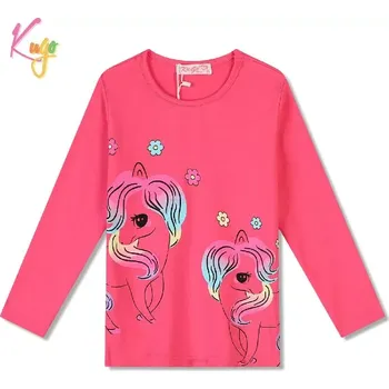 Dívčí tričko Dívčí tričko dl.r. Kugo FT1212 tmavě růžové