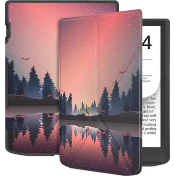 Pouzdro na čtečku elektronické knihy ARMORI STANDER S193, pouzdro se stojánkem Origami pro Pocketbook 743 G/C/K3 (InkPad4, Color 2, Color 3) - motiv Nightlake + BONUSY