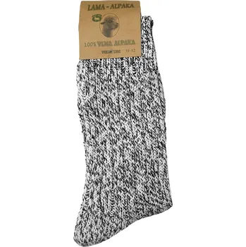 Oblečení a móda Ponožky Iris z vlny lama alpaka bíločerná - Volný lem, Velikost EU 44 - 47