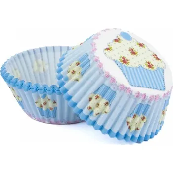Formička Alvarak košíčky na muffiny Modré s cupcaky (50 ks)