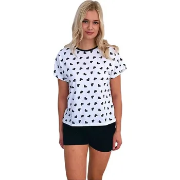 Dámské pyžamo Dámské pyžamo Lada 4 černá srdíčka XL