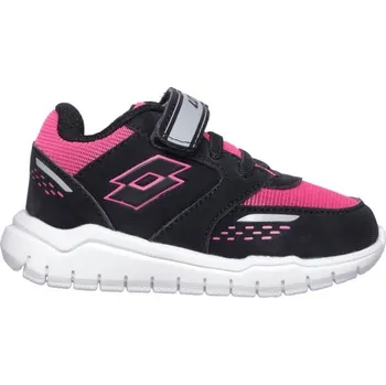 Dívčí tenisky Dětské volnočasové boty Lotto SPACELITE AMF 2 II INF S 22 Černá, Růžová, Stříbrná, Bílá