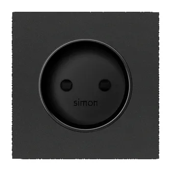 Elektrická zásuvka Simon 100 10000040-238 Kryt zásuvky bez uzemňovacího kolíku černá matná