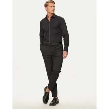 Pánská móda Hugo Košile Keidi 50524849 Černá Slim Fit 38