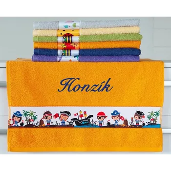 Ručník Ručník se jménem NA PŘÁNÍ 50x100 Piráti oranžoví