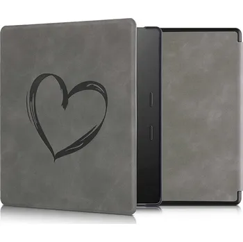 Pouzdro na čtečku elektronické knihy Pouzdro KW Mobile - Brushed Heart - KW5697202 - pro Amazon Kindle Oasis 2/3 - šedé + BONUSY
