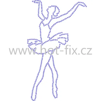 C221 - baletka nažehlovací hot-fix kamínková aplikace na textil, rozměry cca 9,7x16,4cm barva: broušené kameny barva 101/N Crystal /stříbrná