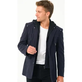 Pánská casual bunda K7532 DEWBERRY MEN'S COAT-PLAIN NAVY BLUE dewberry černá 2870895