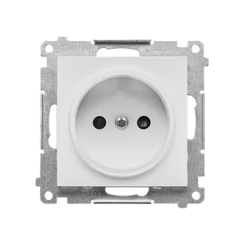 Elektrická zásuvka Simon 55 TG1CZ.01/114 Zásuvka 1 násobná, bez uzemnění, se clonkami světle šedá matná