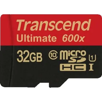 Paměťová karta Karta Micro SD MicroSDHC 32 GB Ne MLC Transcend, řada: Ultimate -25 → plus 85°C 600x