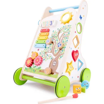 Dětské chodítko Woet by New Classic Toys New Classic Toys Dřevěné chodítko plné aktivit 11300