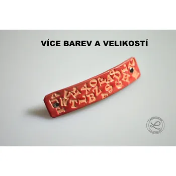 Kožená spona do vlasů - písmena. (MOŽNOST VÍCE BAREVNÝCH VARIANT / Leather hair clip – Letters)