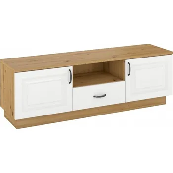 Televizní stolek Stolarz-Lempert TV stolek Flawia RTV 150 WHAR 2D1S - dub Artisan + MDF bílý mat