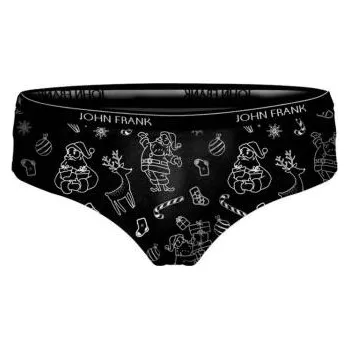 Kalhotky Dámské kalhotky John Frank H61 SHINING XMAS černá S