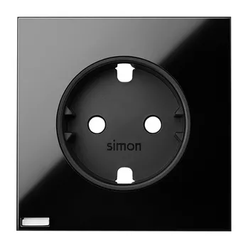 Elektrická zásuvka Simon 100 10002041-138 Kryt zásuvky iO, Schuko, s uzemněním černá