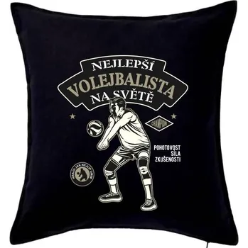 Polštář Nejlepší volejbalista na světě - Polštář 50x50 - 50x50 - Pouze potah ( Černá )