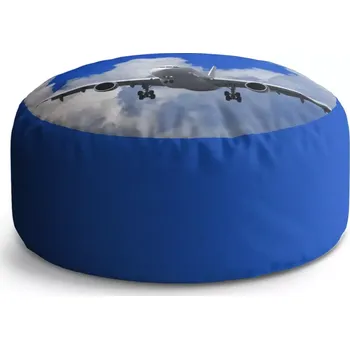 Sedací pytel Kulatý taburet Circle Letadlo při přistání: 38x48 cm - Sablio