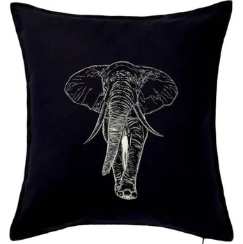 Polštář Slon v barvě slonové kosti - Polštář 50x50 - 50x50 - Pouze potah ( Černá )