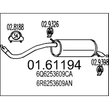 Auto-moto Zadní tlumič výfuku MTS 01.61194