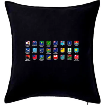 Polštář Vlajky států - Oceánie - Polštář 50x50 - 50x50 - Pouze potah ( Černá )
