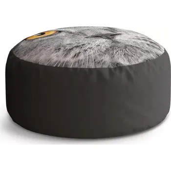 Sedací pytel Kulatý taburet Circle Kočičí pohled: 38x48 cm - Sablio