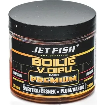 Boilies Jet Fish Boilie V Dipu Premium Clasicc Švestka Česnek 200ml Průměr: 20mm